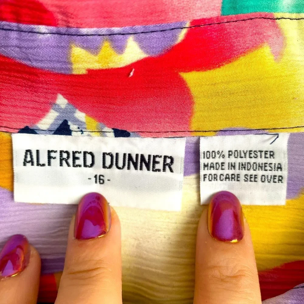 Alfred Dunner Bold Patchwork Blouse – Size 16 - Picture 3 of 9